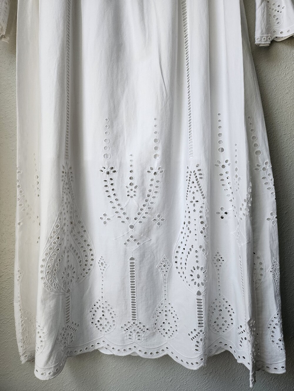 The Kooples Broderie Anglaise Eyelet Embroidered Cotton Maxi Size 1 Small White - Picture 9 of 16